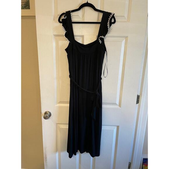 NWT LOFT outlet Ruffle Sleeve Belted Dress Women’s Size Medium - Picture 2 of 12